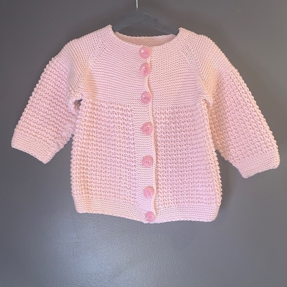 Other - Pink Knit Kids Cardigan size 12M